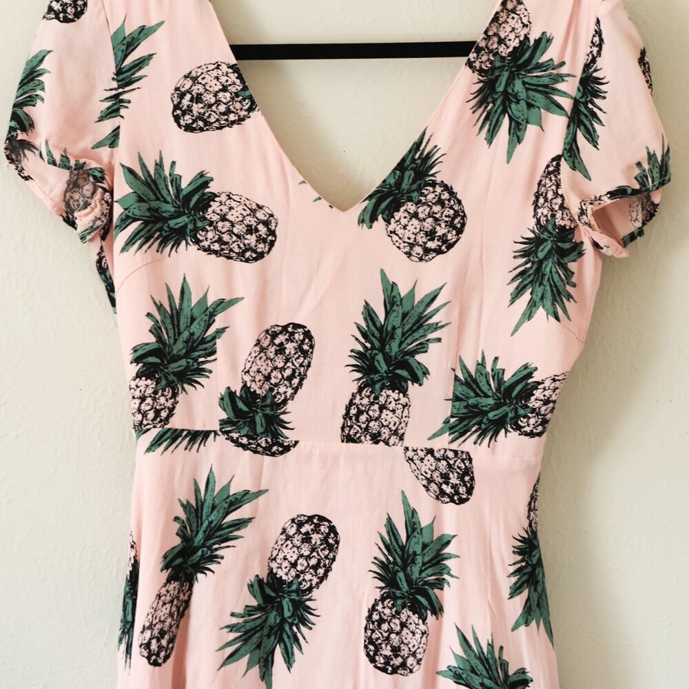 Tropical Pineapple Dress- Size Small